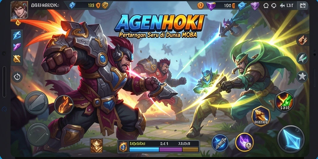 Tampilan gameplay seru dengan pertarungan antar karakter di AGENHOKI.