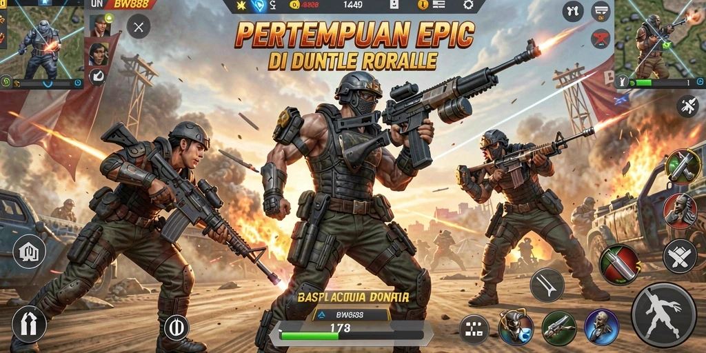 Gameplay seru di BW888 dengan aksi Battle Royale intens.