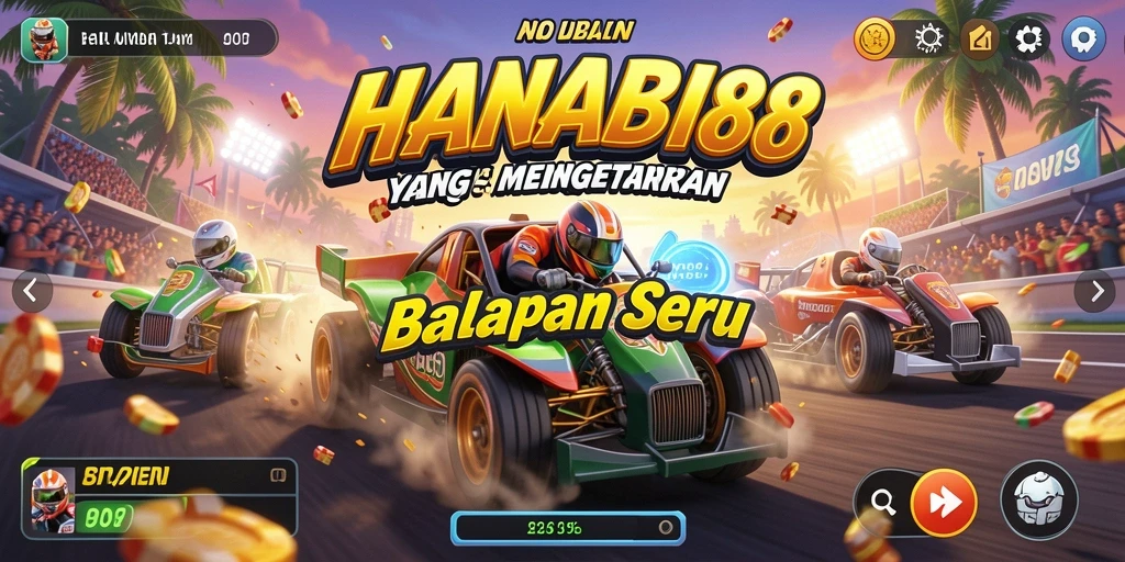 Screenshot utama HANABI88 menunjukkan aksi balapan yang mendebarkan dan grafis yang memukau.