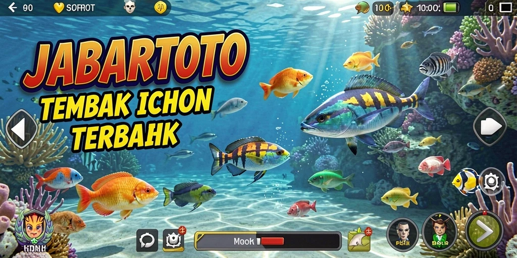 Screenshot utama JABARTOTO menampilkan aksi seru dalam permainan Tembak Ikan.