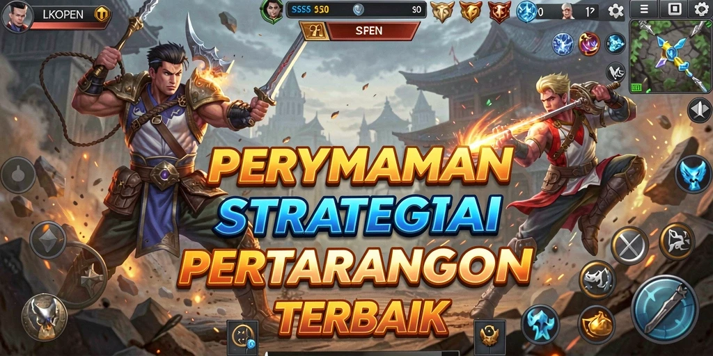 Screenshot menampilkan pertempuran strategis yang mendebarkan di LKOPEN.