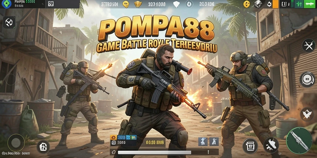 Gameplay POMPA88 yang seru dalam pertandingan Battle Royale.