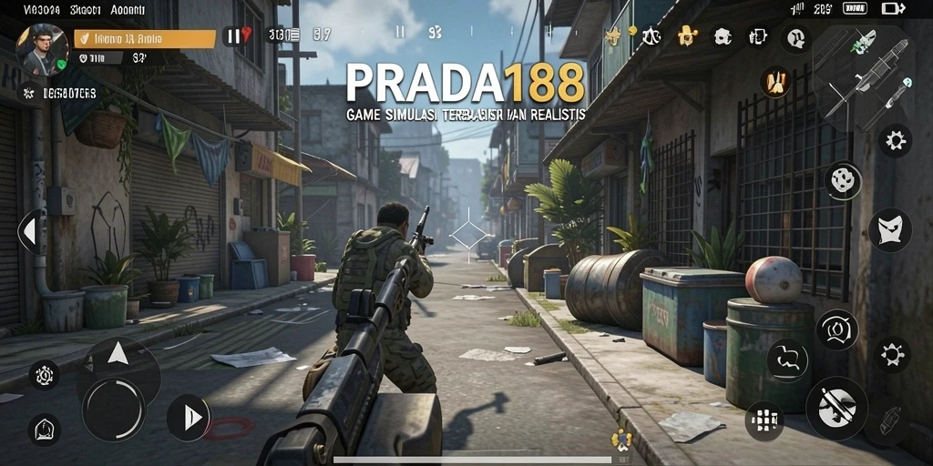 Screenshot gameplay PRADA188 dengan tampilan simulasi interaktif.