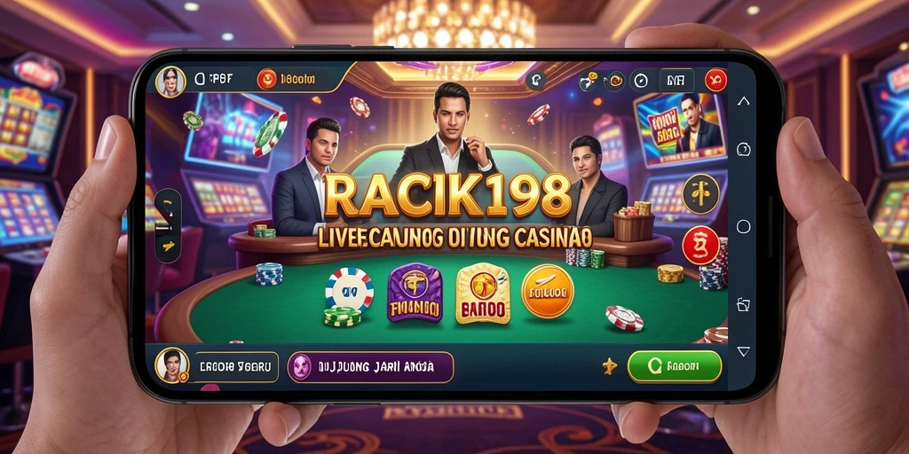 Tampilan gameplay Live Casino yang menegangkan dan interaktif di RACIK198.