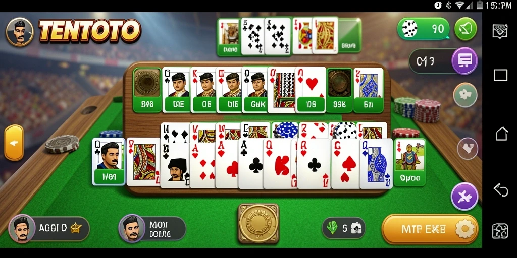 Tampilan gameplay seru di TENTOTO dengan gaple klasik.
