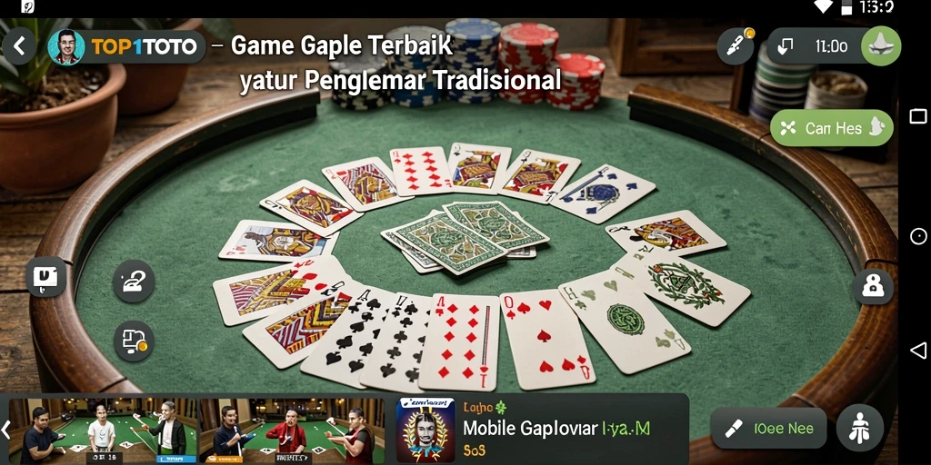 Screenshot gameplay TOP1TOTO menampilkan momen menegangkan saat bermain Gaple.